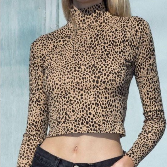 Sweaters - ISO POST: BRANDY MELVILLE CHEETAH PRINT TURTLENECK